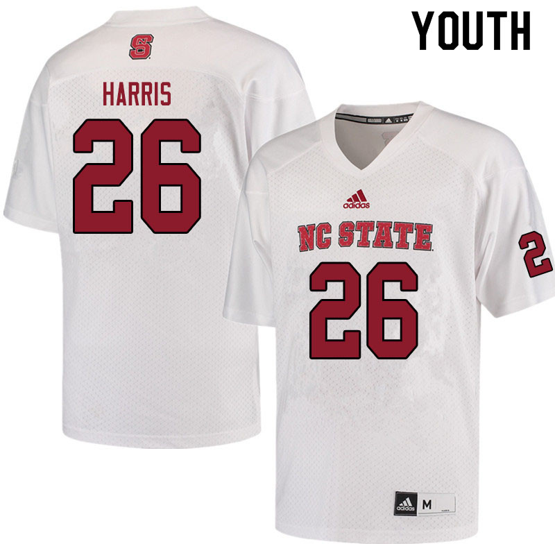 Youth #26 Jakeen Harris NC State Wolfpack College Football Jerseys Sale-White
